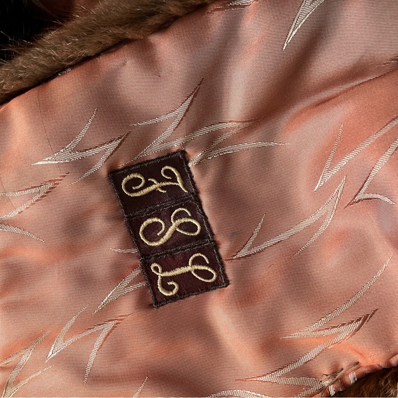 GRAFS FINE FURS Elegant Brown n Blk arm straps Satin Lined 1950s style Vintage - Picture 12 of 15